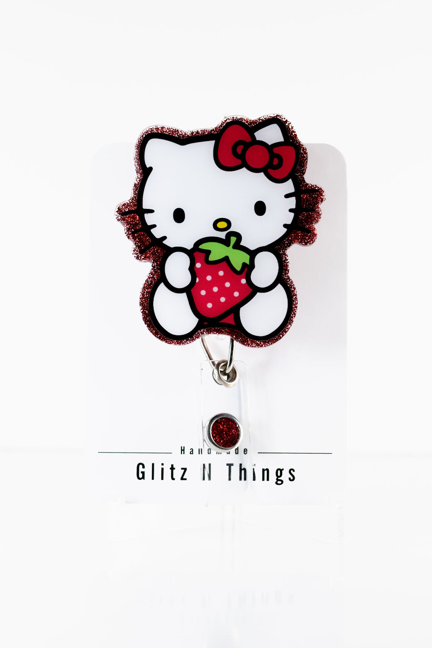 Kitty Strawberry Badge Reel