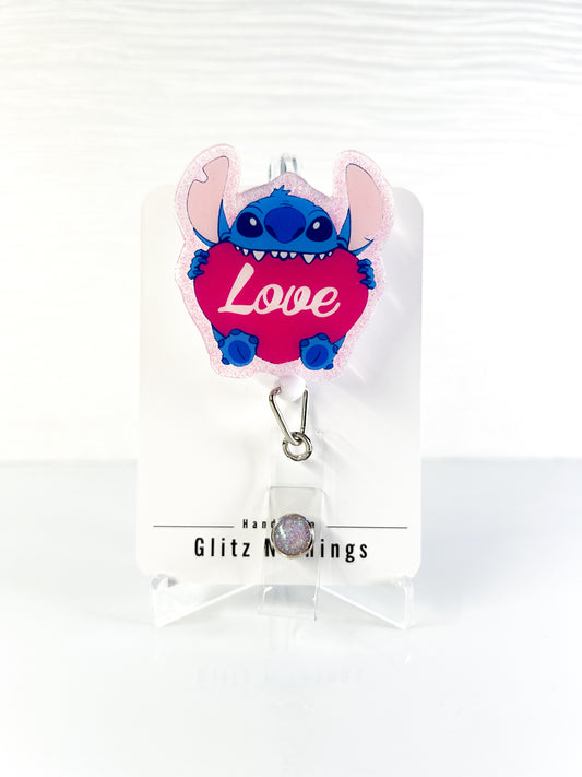 Stitch love Badge Reel