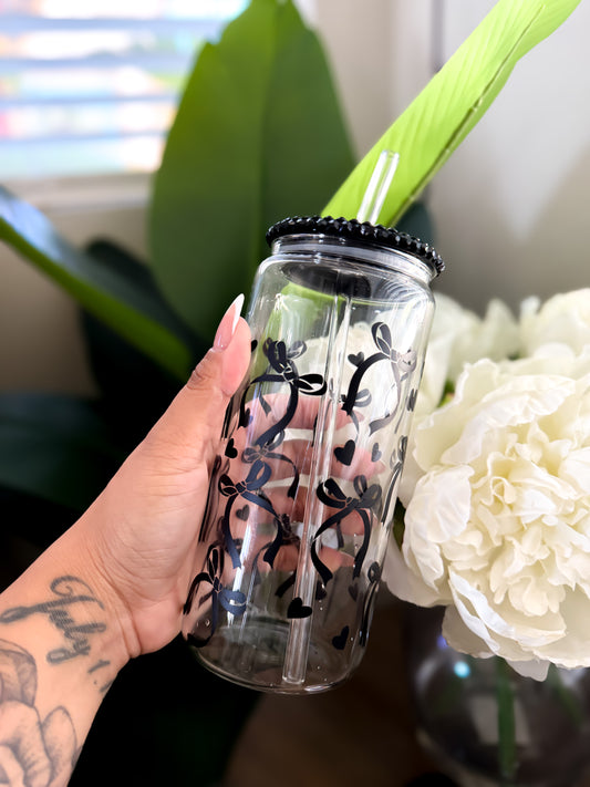Black Bow Glass tumbler
