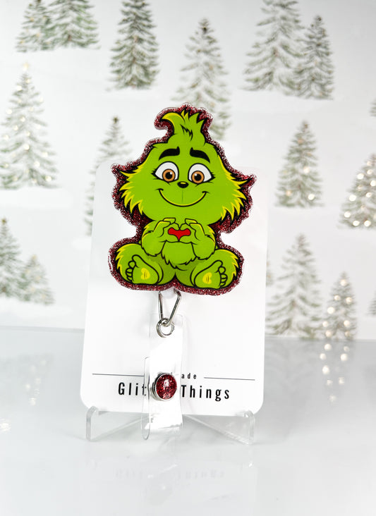 Baby Grinch Badge reel