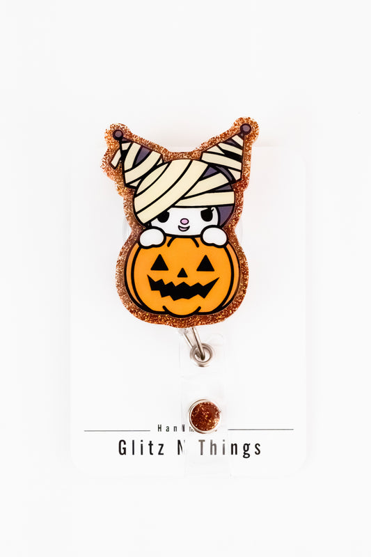 Kitty friends Pumpkin Badge Reel