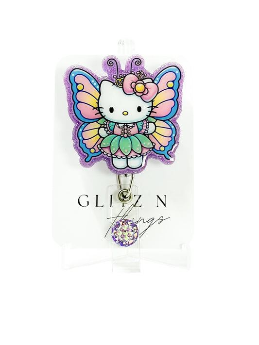 Kitty Butterfly Badge Reel