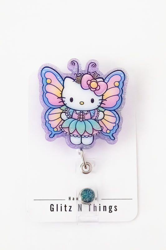 Kitty Butterfly Badge Reel